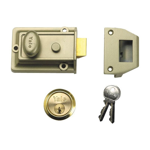 Yale Locks P77 Traditional Nightlatch 60mm Backset Nickel Brass Finish Visi Yale Locks - Dynamic Drive