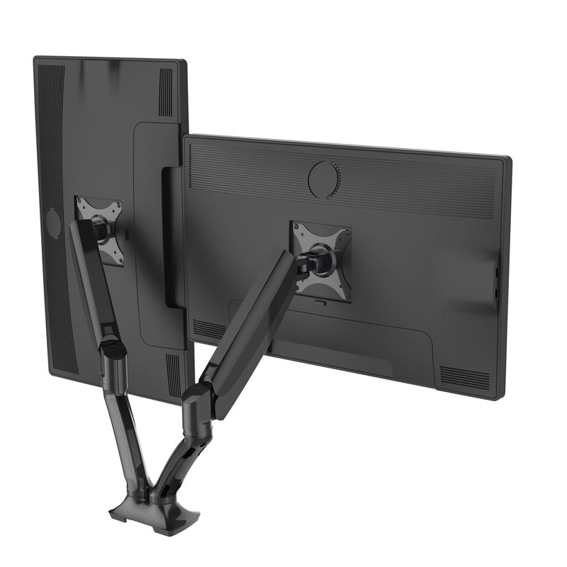Dellonda Adjustbale Double Monitor Arm with 360 Rotation - Black DH25 Dellonda - Dynamic Drive