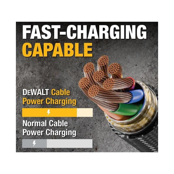 Dewalt Telecoms USB C to Lightning® Reinforced Charging Cable 1.2m (4ft) DEWALT Telecoms - Dynamic Drive