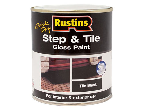 Rustins Quick Dry Step & Tile Paint Gloss Black 1 litre Rustins - Dynamic Drive