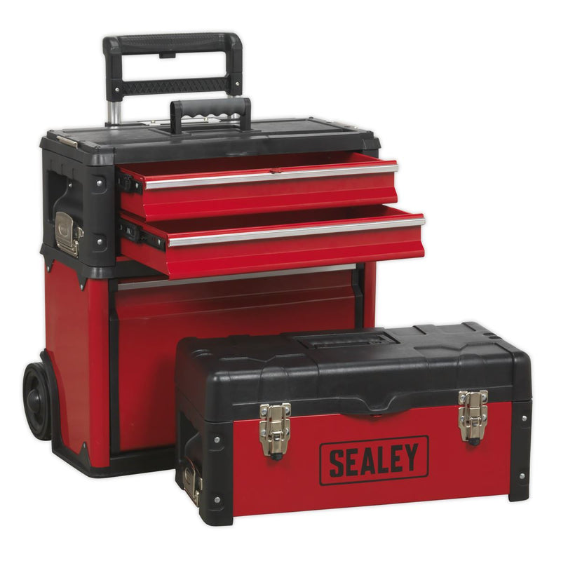 Sealey Mobile Steel/Composite Toolbox 3 Compartment AP548 Sealey - Dynamic Drive
