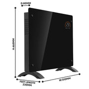 Baridi 1000W Electric Glass Panel Heater with 24/7 Timer, Remote Control & Wi-Fi - Black Baridi  - Dynamic Drive