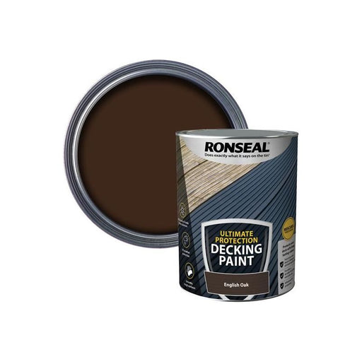 Ronseal Ultimate Protection Decking Paint English Oak 5 litre Ronseal - Dynamic Drive