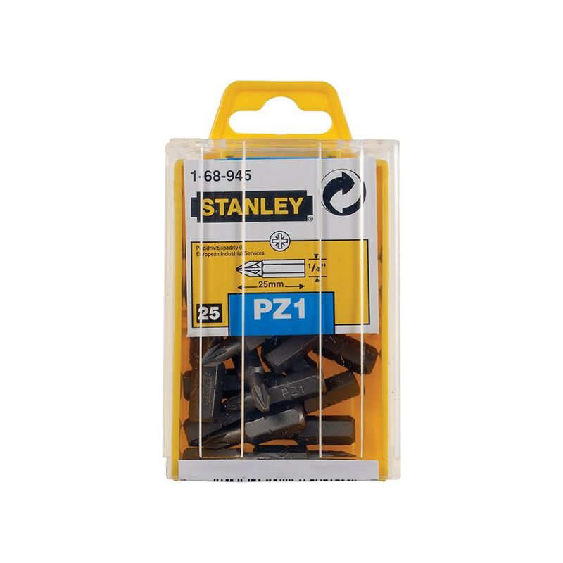 Stanley® Hand Tools Pozidriv Bits PZ1 x 25mm (Box 25) STANLEY® Hand Tools - Dynamic Drive