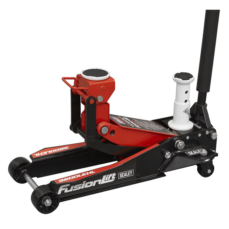 Sealey Low Profile High Lift Trolley Jack with Rocket Lift 2/3 Tonne 3200LEHL Sealey - Dynamic Drive