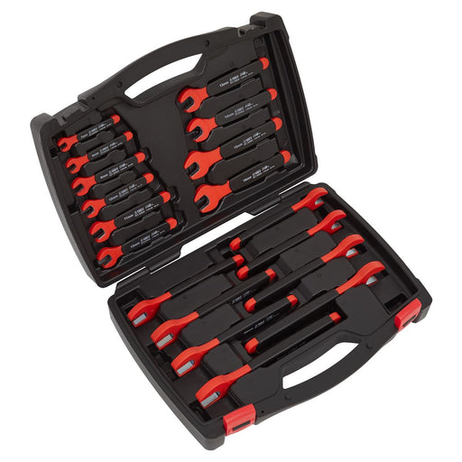 Sealey Insulated Open-End Spanner Set 18pc VDE Approved AK63172 Sealey - Dynamic Drive