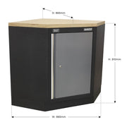Sealey Modular Corner Floor Cabinet 865mm APMS60 Sealey - Dynamic Drive