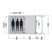 Outwell Sunhill 3 Berth Air Tent Two Room Tunnel Inflatable Tent Outwell - Dynamic Drive