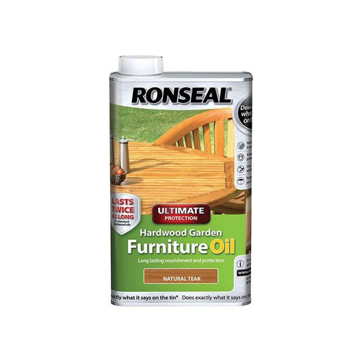 Ronseal Ultimate Protection Hardwood Garden Furniture Oil Natural Teak 1 litre Ronseal - Dynamic Drive