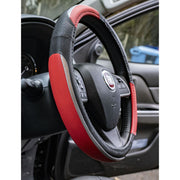 Simply Luxury Steering Wheel Cover Black Red & Chrome 15" Universal Protector Simple  - Dynamic Drive