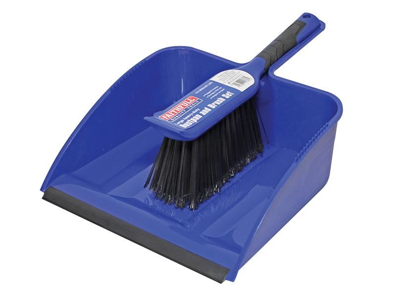 Faithfull Large Plastic Dustpan & Brush Set Faithfull - Dynamic Drive
