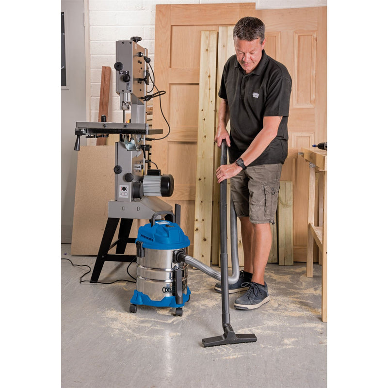 Draper Wet and Dry Vacuum Cleaner with Stainless Steel Tank, 20L, 1250W 20515 Draper - Dynamic Drive