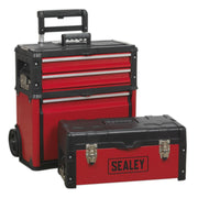 Sealey Mobile Steel/Composite Toolbox 3 Compartment AP548 Sealey - Dynamic Drive