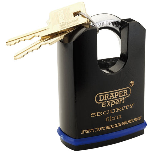 Draper Heavy Duty Padlock and 2 Keys with Shrouded Shackle, 61mm 64198 Draper - Dynamic Drive