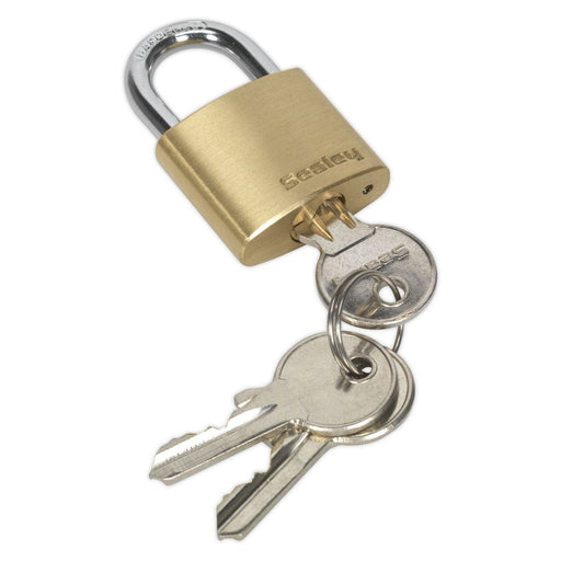 Sealey Brass Body Padlock 30mm PL100 Sealey - Dynamic Drive