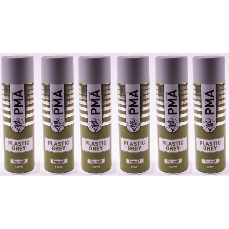6x Autotek Professional Grey Plastic Primer 500ml Spray High Coverage Autotek - Dynamic Drive