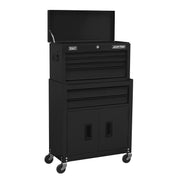 Sealey Topchest & Rollcab Combination 6 Drawer with Ball-Bearing Slides Black Sealey - Dynamic Drive