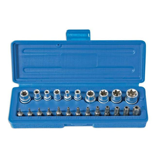 Laser Star Socket & Bit Set 1/4"D, 3/8"D 23pc 3081 Laser - Dynamic Drive