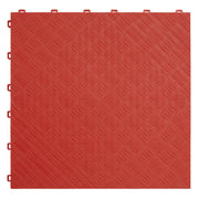 Sealey Polypropylene Floor Tile 400 x 400mm Red Treadplate Pack of 9 FT3R Sealey - Dynamic Drive