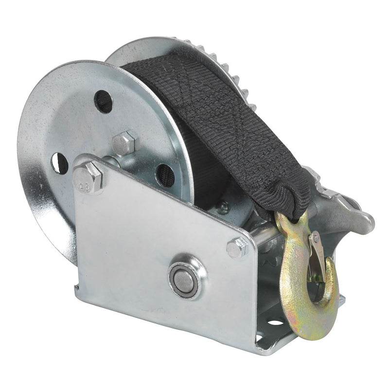 Sealey Geared Hand Winch 540kg Capacity with Webbing Strap GWW1200M Sealey - Dynamic Drive