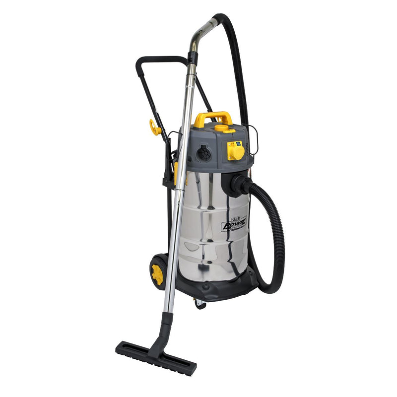 Sealey Vacuum Cleaner Industrial Dust-Free Wet/Dry 38L 1100W/110V Stainless Stee Sealey - Dynamic Drive