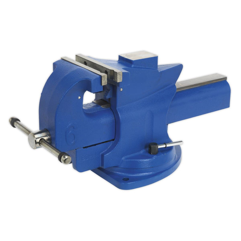 Sealey Vice 150mm Quick Action Swivel Base Cast Iron QAV150 Sealey - Dynamic Drive