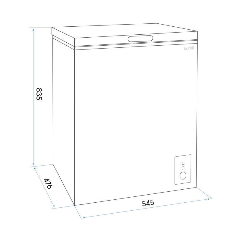 Baridi Freestanding Chest Freezer 99L Capacity - White DH116 Baridi - Dynamic Drive
