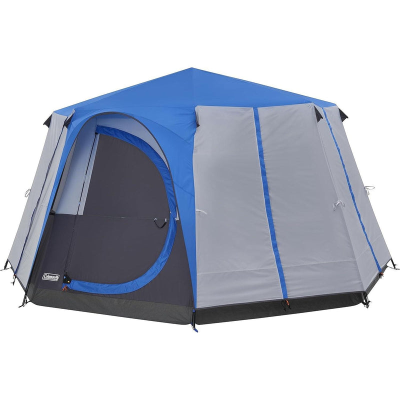 Coleman Cortes Octagon 8 Person Dome Glamping Yurt Camping Family Tent Blue Coleman - Dynamic Drive