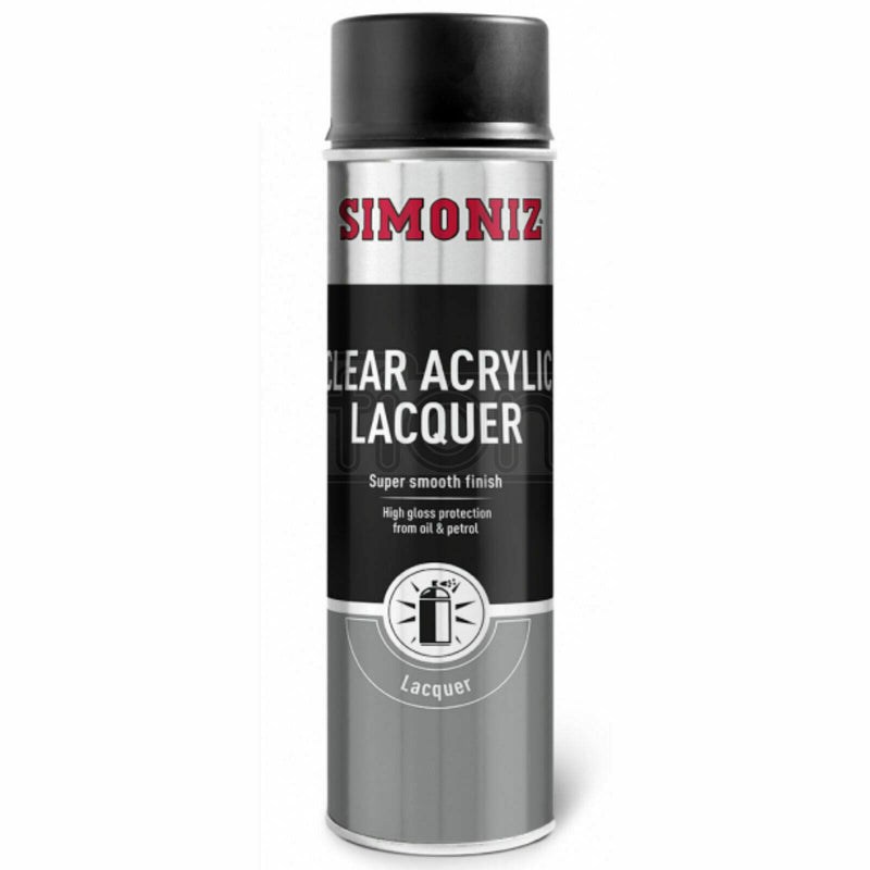 6x Simoniz Clear Acrylic Lacquer Smooth High Gloss Aerosol Spray Paint 500ml Simoniz - Dynamic Drive