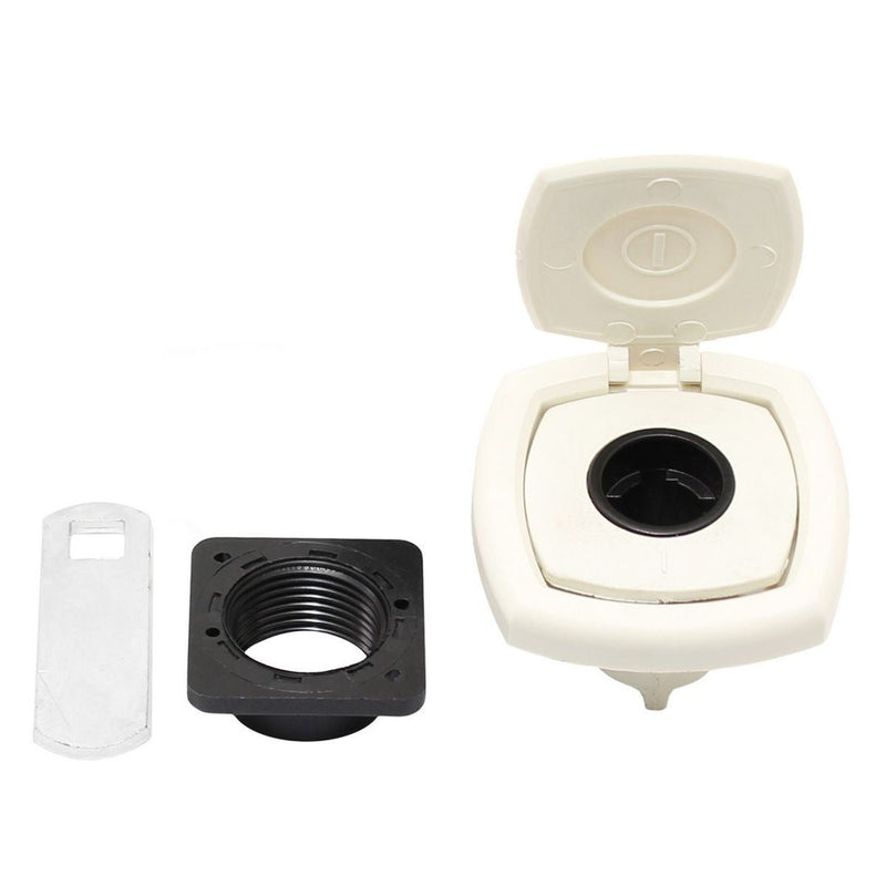 Zadi Square Push Lock with Cover White for Caravan/Motorhomes Nova - Dynamic Drive