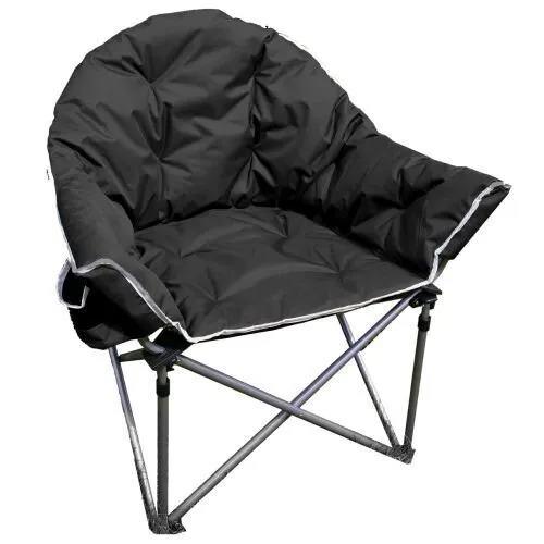 Crusader Comfort Chair Folding XL Camping Chair Black Crusader - Dynamic Drive