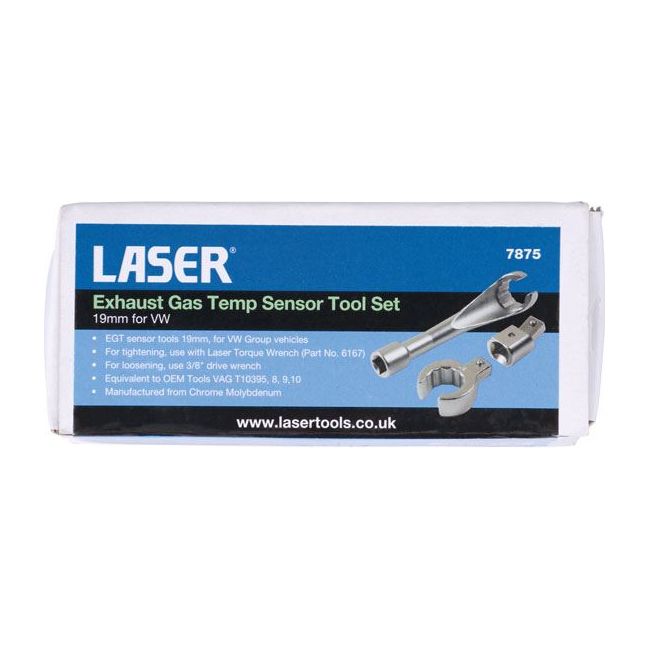 Laser Exhaust Gas Temp Sensor Tool Set 19mm - for VAG 7875 Laser - Dynamic Drive