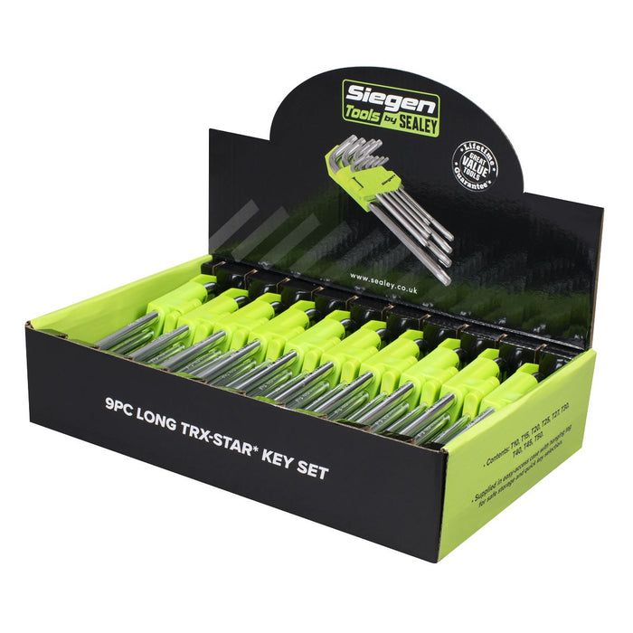 Siegen Siegen Long TRX-Star* Key Set 9pc - Display Box of 10 S01264 Siegen - Dynamic Drive