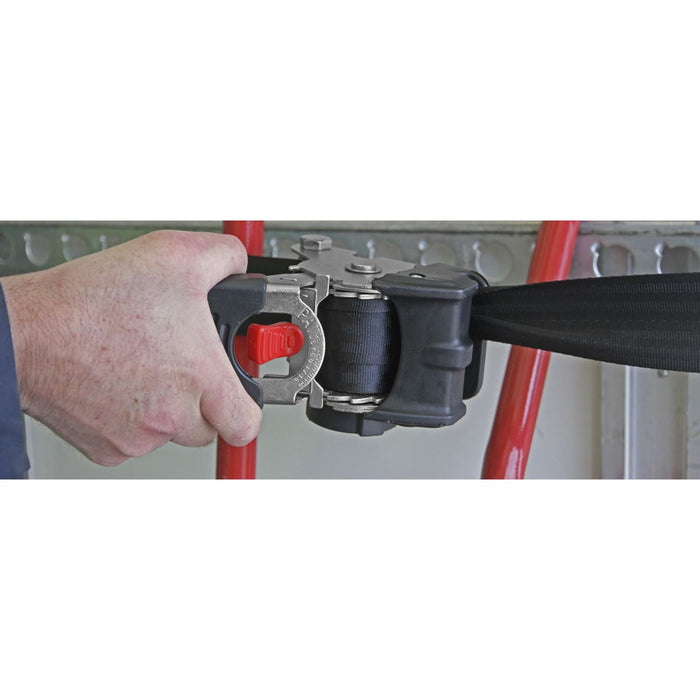 Sealey ATD50301 1500kg Auto Retractable Ratchet Tie Down Strap 50mm x 3m + Hooks Sealey  - Dynamic Drive