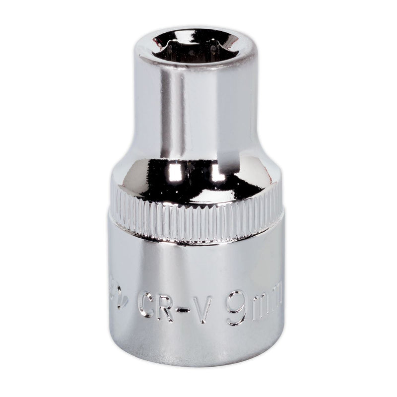 Sealey WallDrive Socket 9mm 1/2"Sq Drive Fully Polished SP1209 Sealey - Dynamic Drive