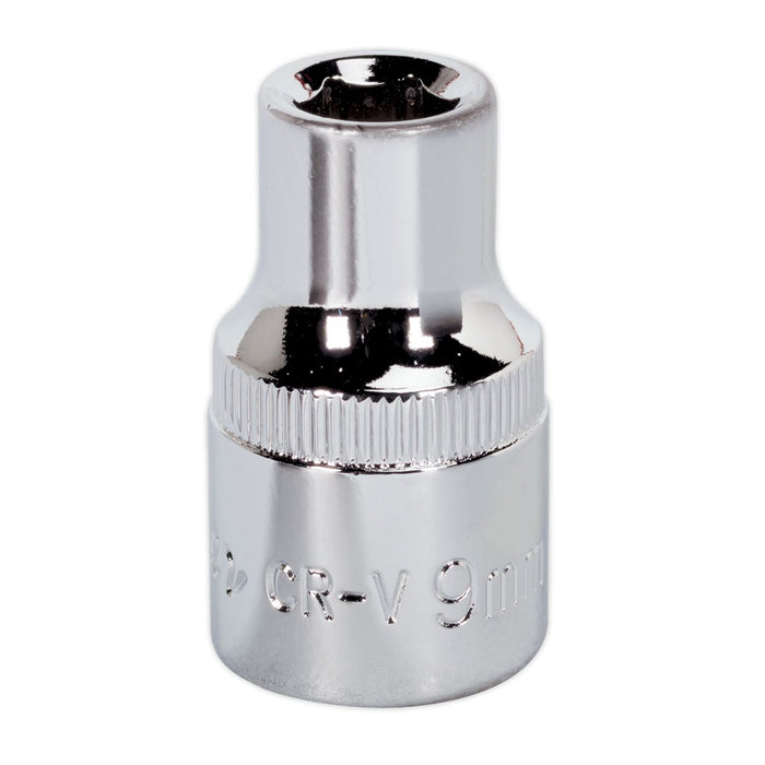 Sealey WallDrive Socket 9mm 1/2"Sq Drive Fully Polished SP1209 Sealey - Dynamic Drive