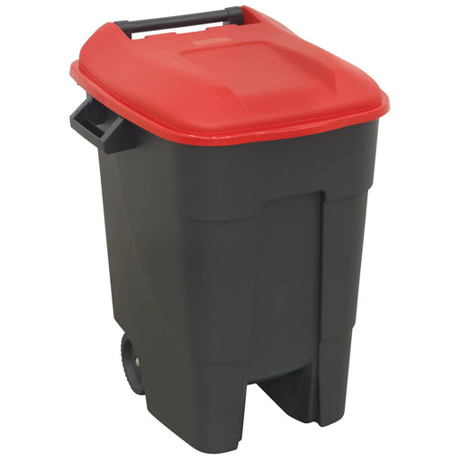 Sealey Refuse/Wheelie Bin 100L Red BM100R Sealey - Dynamic Drive