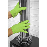 Diamond Grip Extra-Thick Nitrile Powder-Free Gloves Hi-Vis Green XL Pack of 50 Sealey - Dynamic Drive