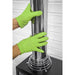 Diamond Grip Extra-Thick Nitrile Powder-Free Gloves Hi-Vis Green XL Pack of 50 Sealey - Dynamic Drive