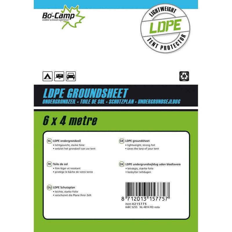 Bo-Camp Groundsheet Tarpaulin Transparent 6x4 Metres Bo-Camp - Dynamic Drive