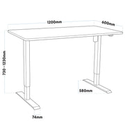 Dellonda Single Motor Adjustable-Height Electric Sit/Stand Desk - Black Desktop Dellonda - Dynamic Drive