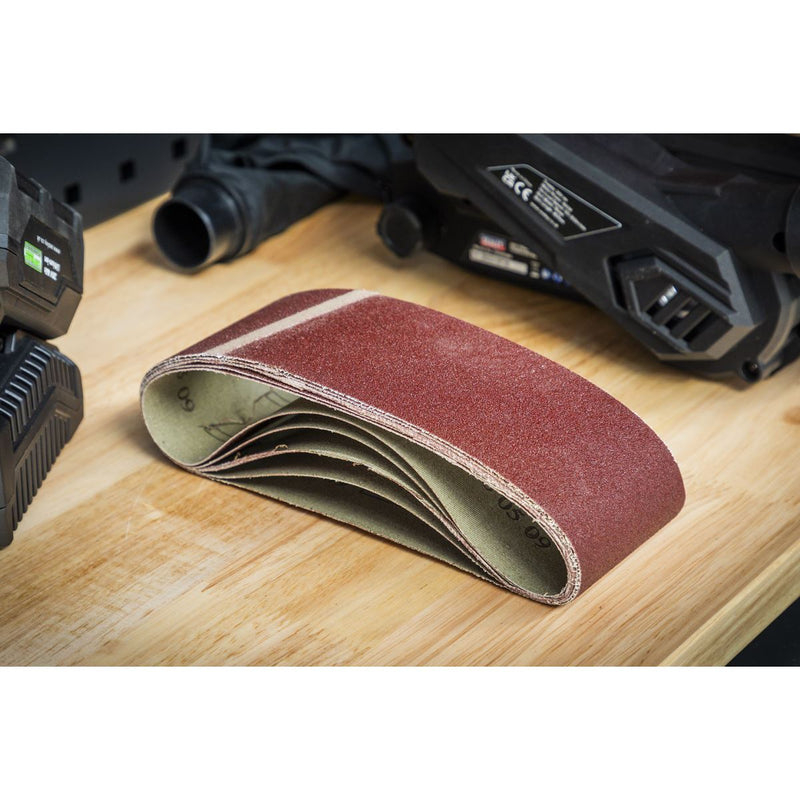 Sealey 76 x 457mm Sanding Belt 120Grit - Pack of 5 SB120457 Sealey - Dynamic Drive