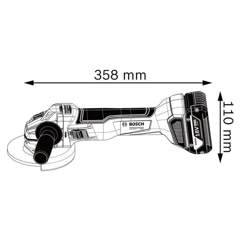 Bosch GWS 18V-10 Professional Angle Grinder 125mm 18V Bare Unit Bosch - Dynamic Drive