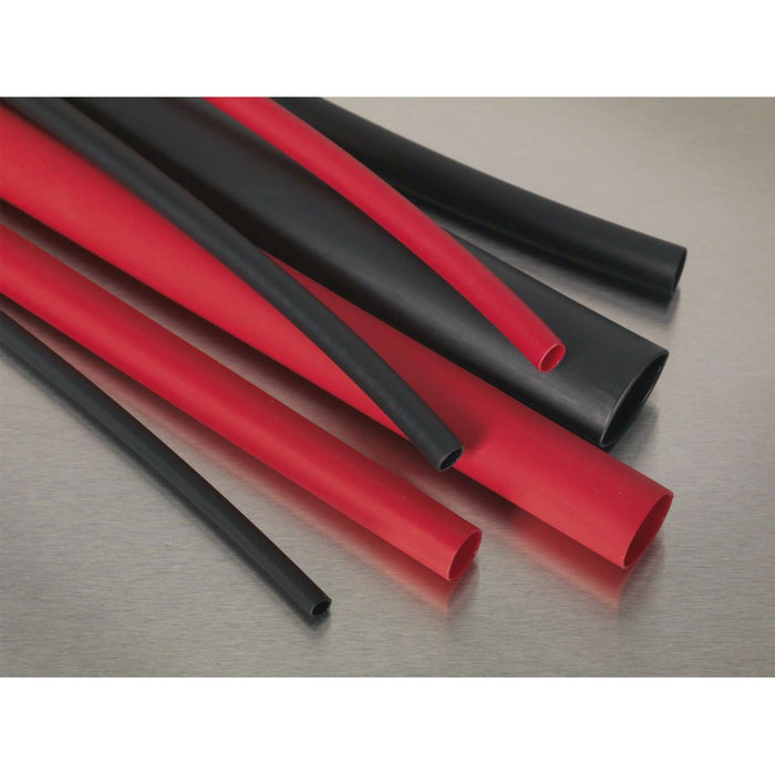 Sealey Heat Shrink Tubing Asstmt 72pc Black & Red Adh Lined 200mm HSTAL72BR Sealey  - Dynamic Drive