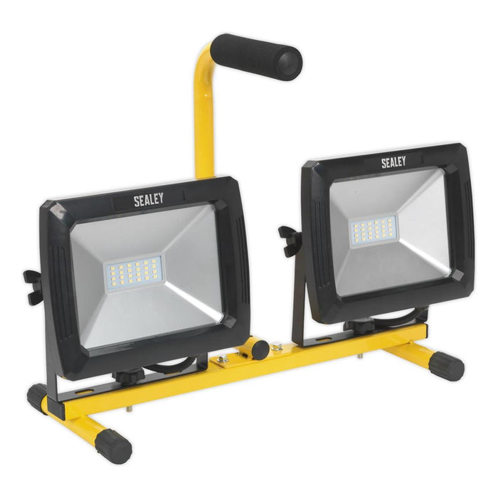 Sealey Telescopic Floodlight 2 x 20W SMD LED 110V LED105 Sealey - Dynamic Drive