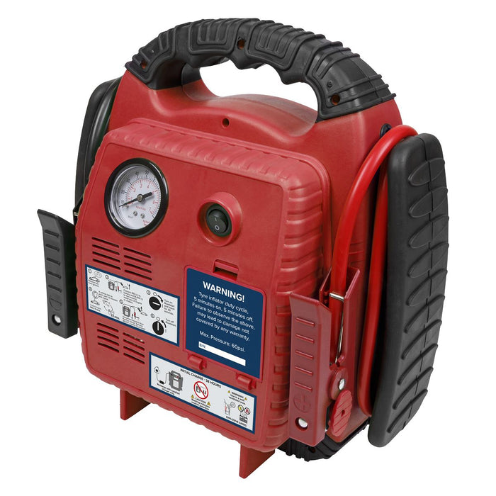 Sealey RoadStart Emergency Jump Start + Compressor 12V 750 Peak Amp RS132 Sealey  - Dynamic Drive