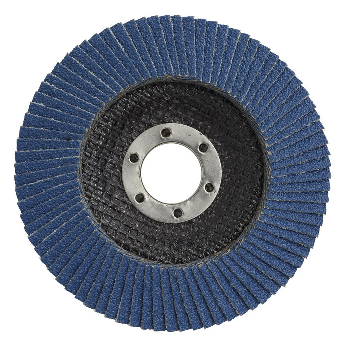 Sealey 115mm Zirconium Flap Discs 120Grit 22mm Bore - Pack of 10 FD11512010 Sealey - Dynamic Drive