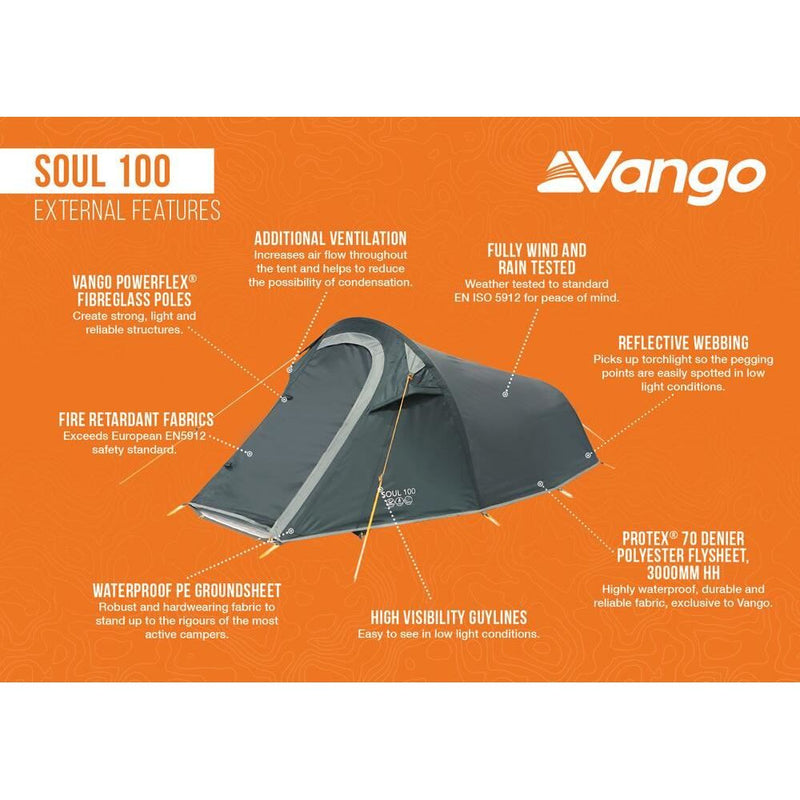 Vango Soul 100 Pole Tent Deep Blue Vango - Dynamic Drive