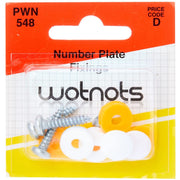 Wot-Nots Number Plate Caps & Screws - White & Yellow - Pack Of 4 Pearl - Dynamic Drive
