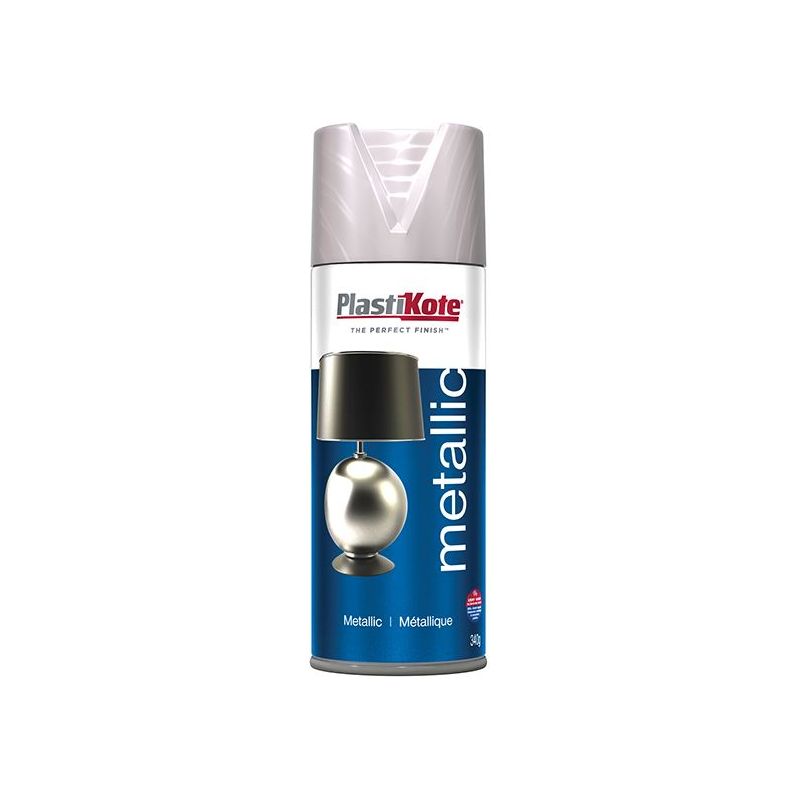 Plastikote Metallic Spray Brushed Nickel 400ml PlastiKote - Dynamic Drive